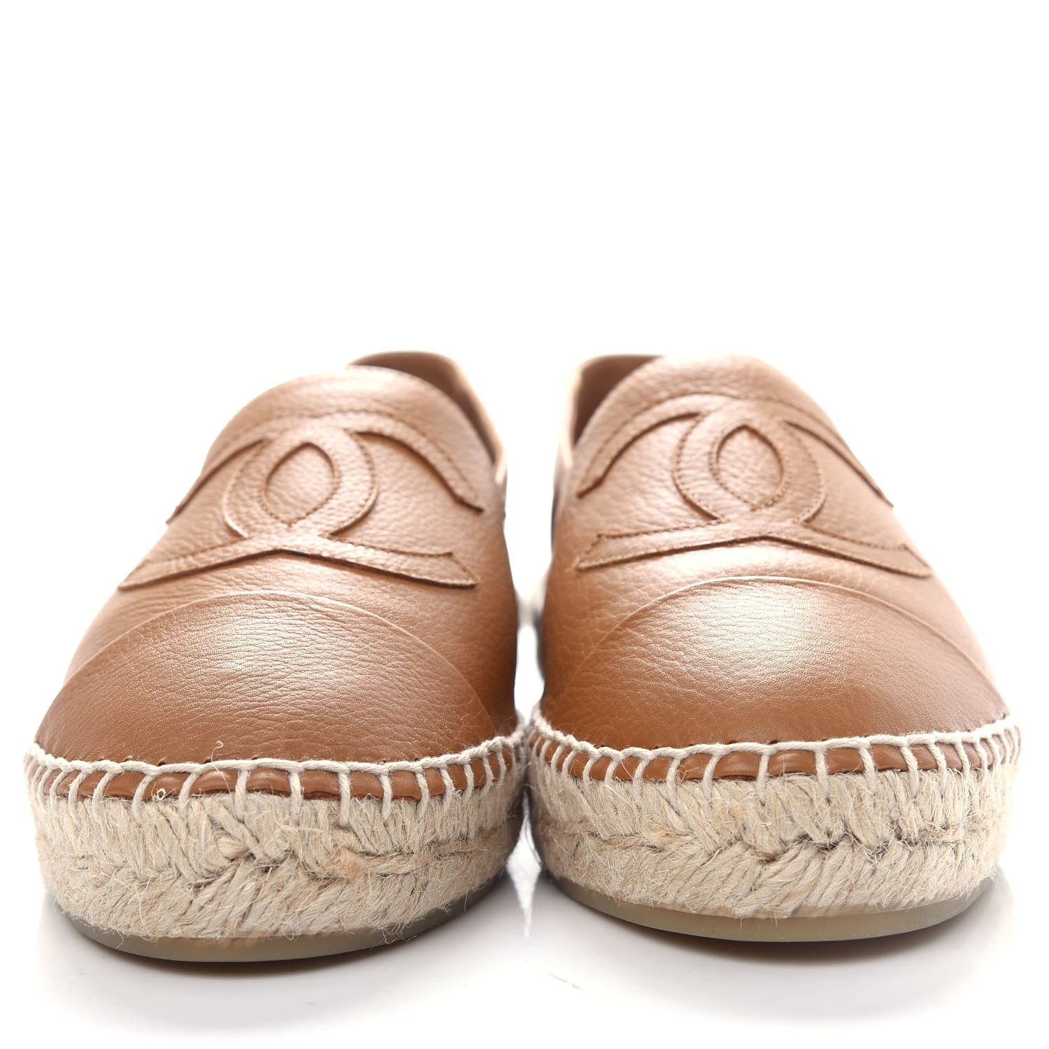 Chanel Lambskin CC Espadrilles 38 Light Brown 2 of 13