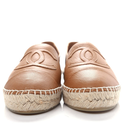 Chanel Lambskin CC Espadrilles 38 Light Brown 2 of 13