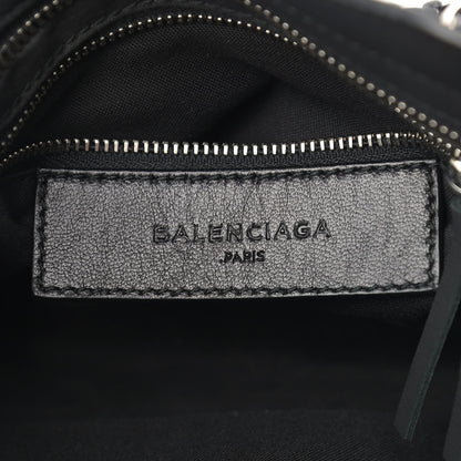 Balenciaga Mesh Agneau Arena Classic Silver Hardware Mini City Black Navy Orange 5 of 11