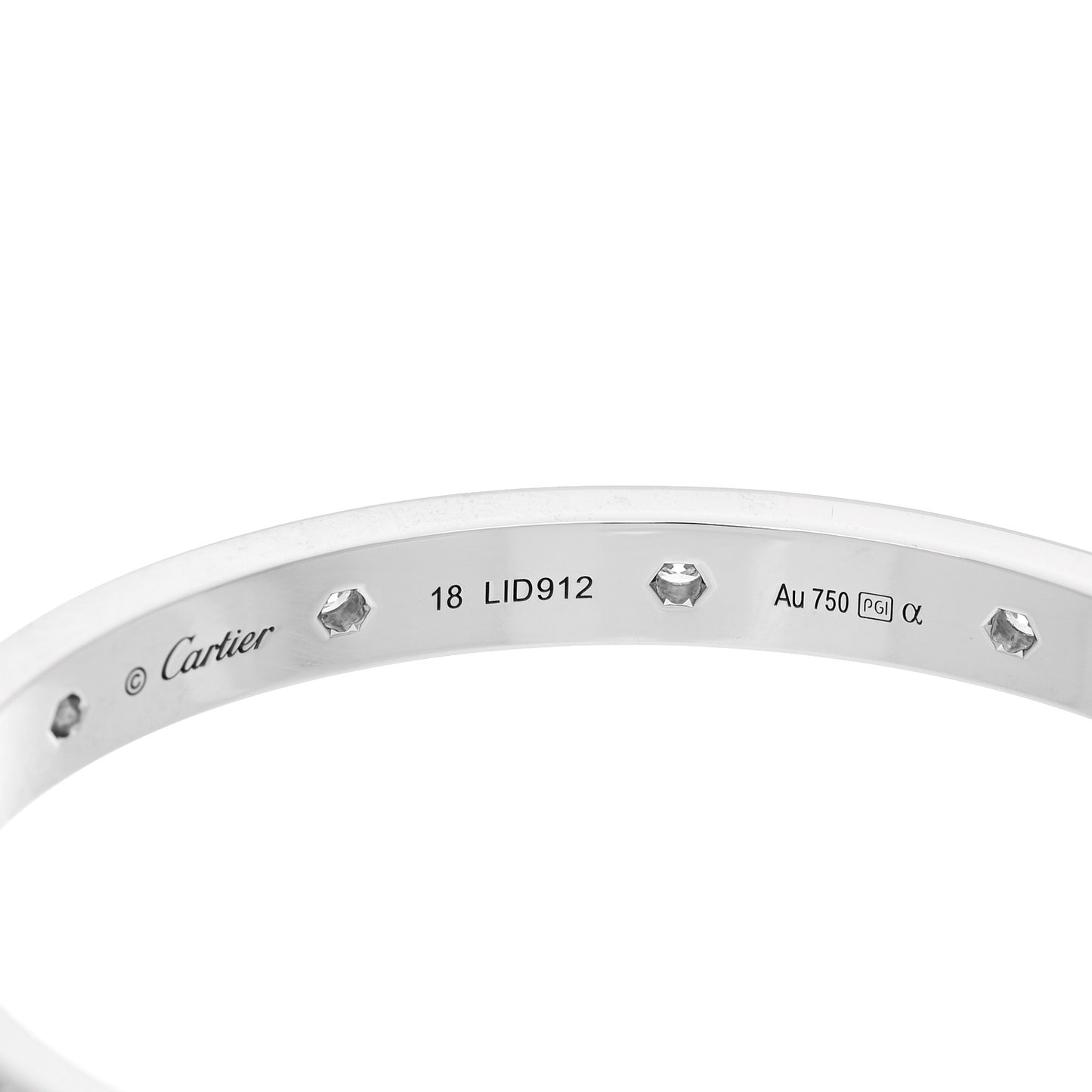 18K White Gold Diamond LOVE Paved Bracelet 18
