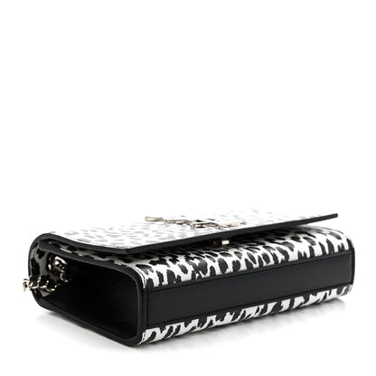 Saint Laurent Calfskin Leopard Small Monogram Kate Satchel White Black 4 of 12