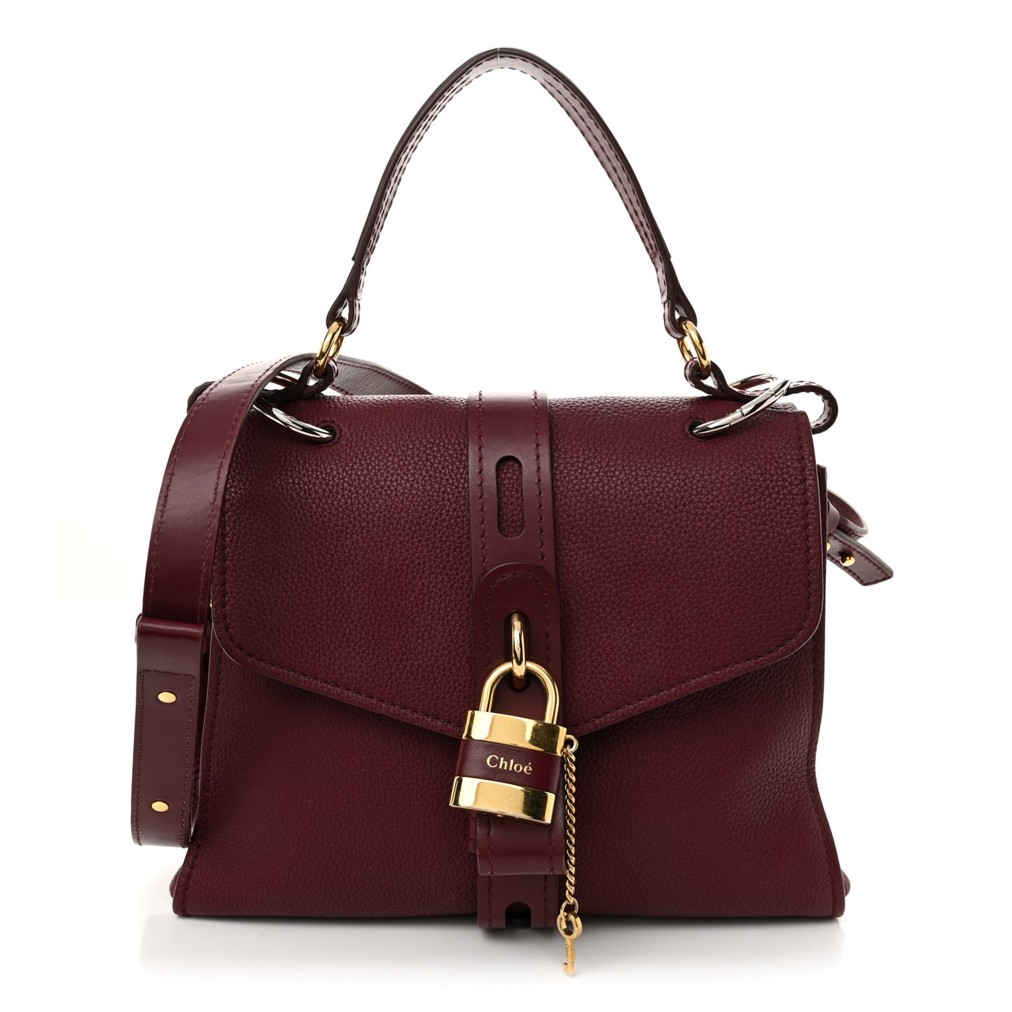 Grained Calfskin Medium Aby Day Shoulder Bag Red