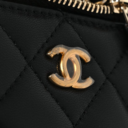 Chanel Lambskin Quilted Mini Pearl Crush Vanity Case With Chain Black 10 of 10