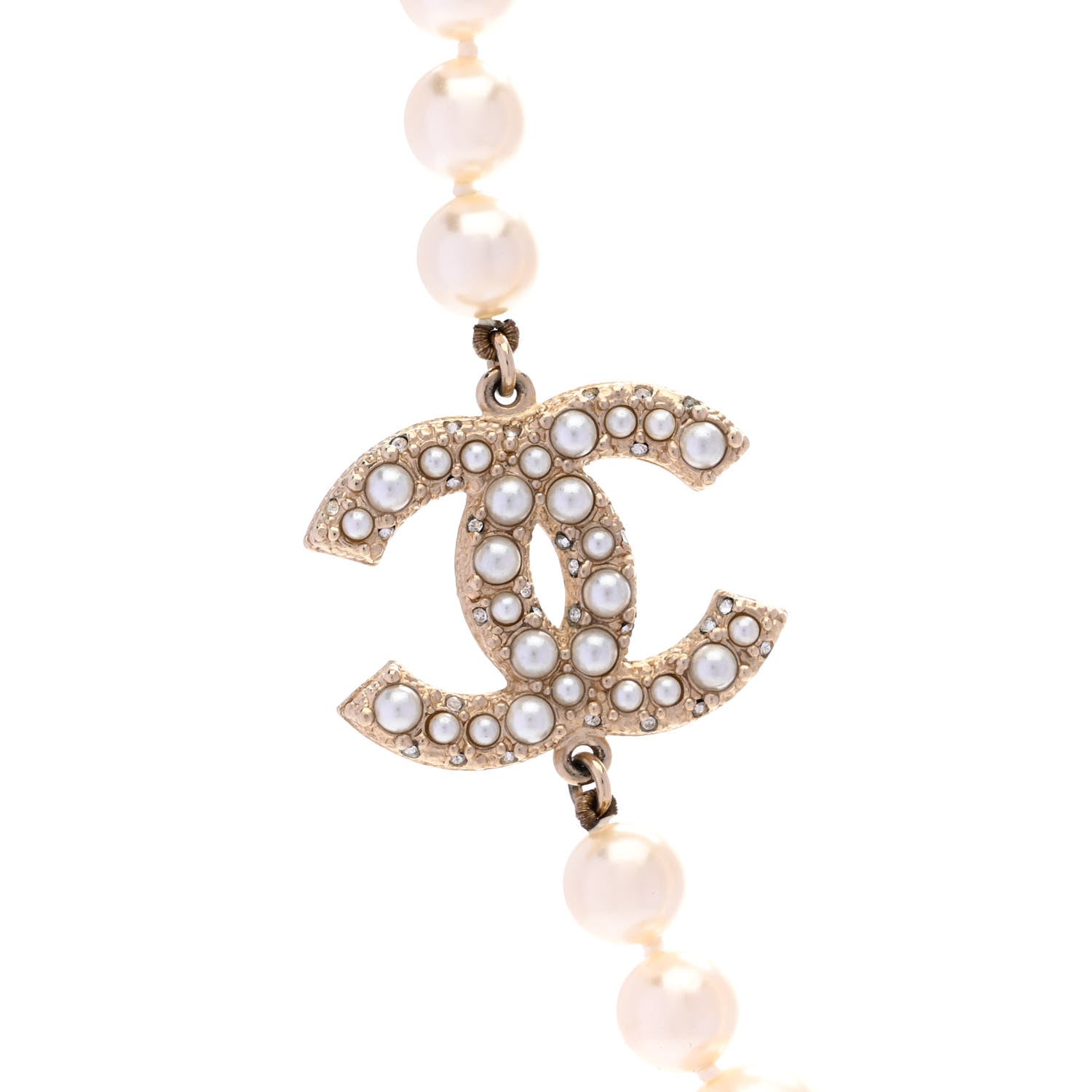 Chanel Pearl CC 100th Anniversary Necklace Light Gold 4 of 6