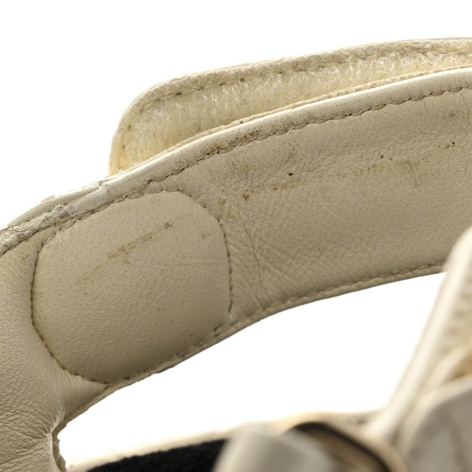Chanel Shiny Calfskin Quilted Wedge Sandals 36 Ivory 13 of 14