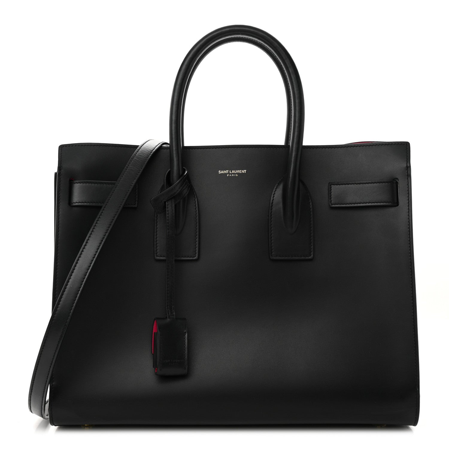 Saint Laurent Calfskin Small Sac De Jour Black Fuchsia 1 of 12