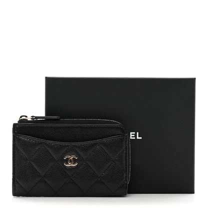 Chanel Caviar Quilted CC Zip Around Card Holder Black 8 of 8
