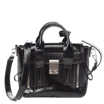 3.1 Phillip Lim 3.1 Textured Patent Mini Pashli Satchel Black 1 of 10