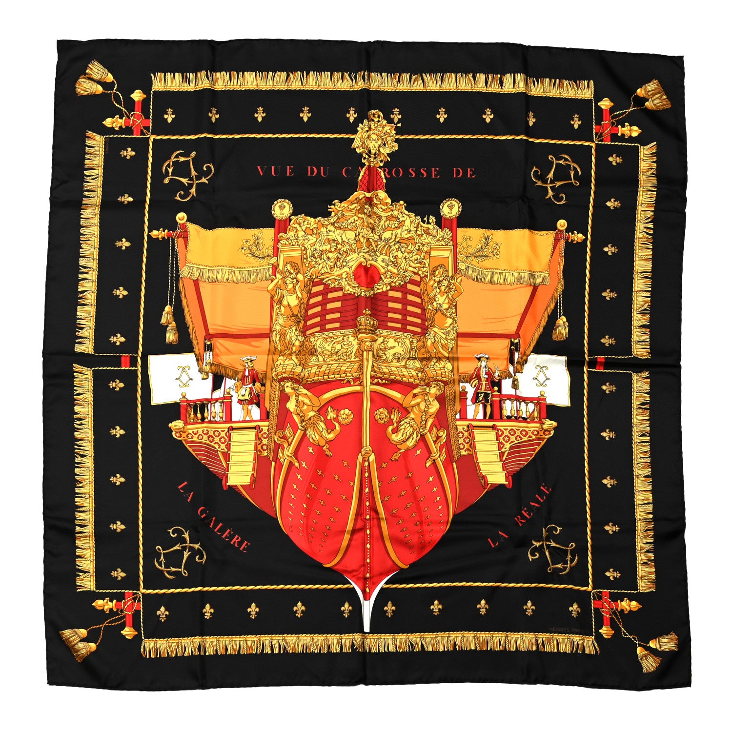 Hermes Silk Vue Du Carosse De La Galere La Reale Scarf 90 1 of 7