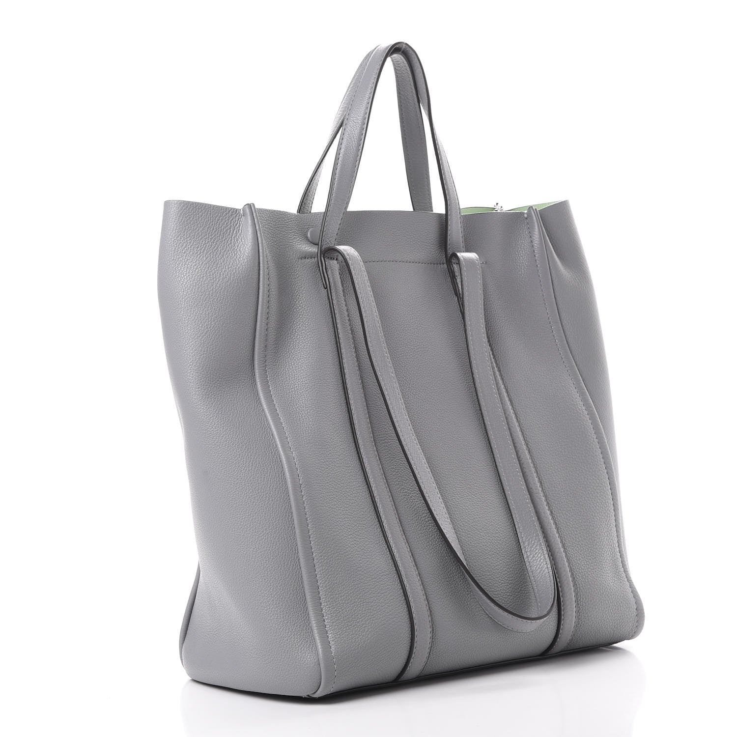 Marc Jacobs Grained Calfskin The Tag Tote Grey 2 of 12