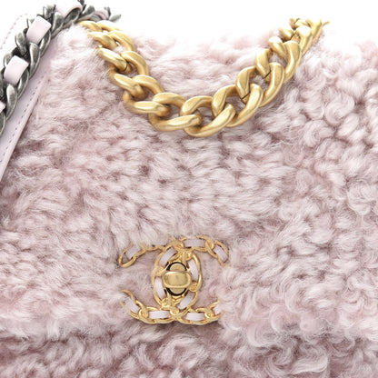 Chanel Shearling Sheepskin Medium 19 Flap Light Pink 11 of 12