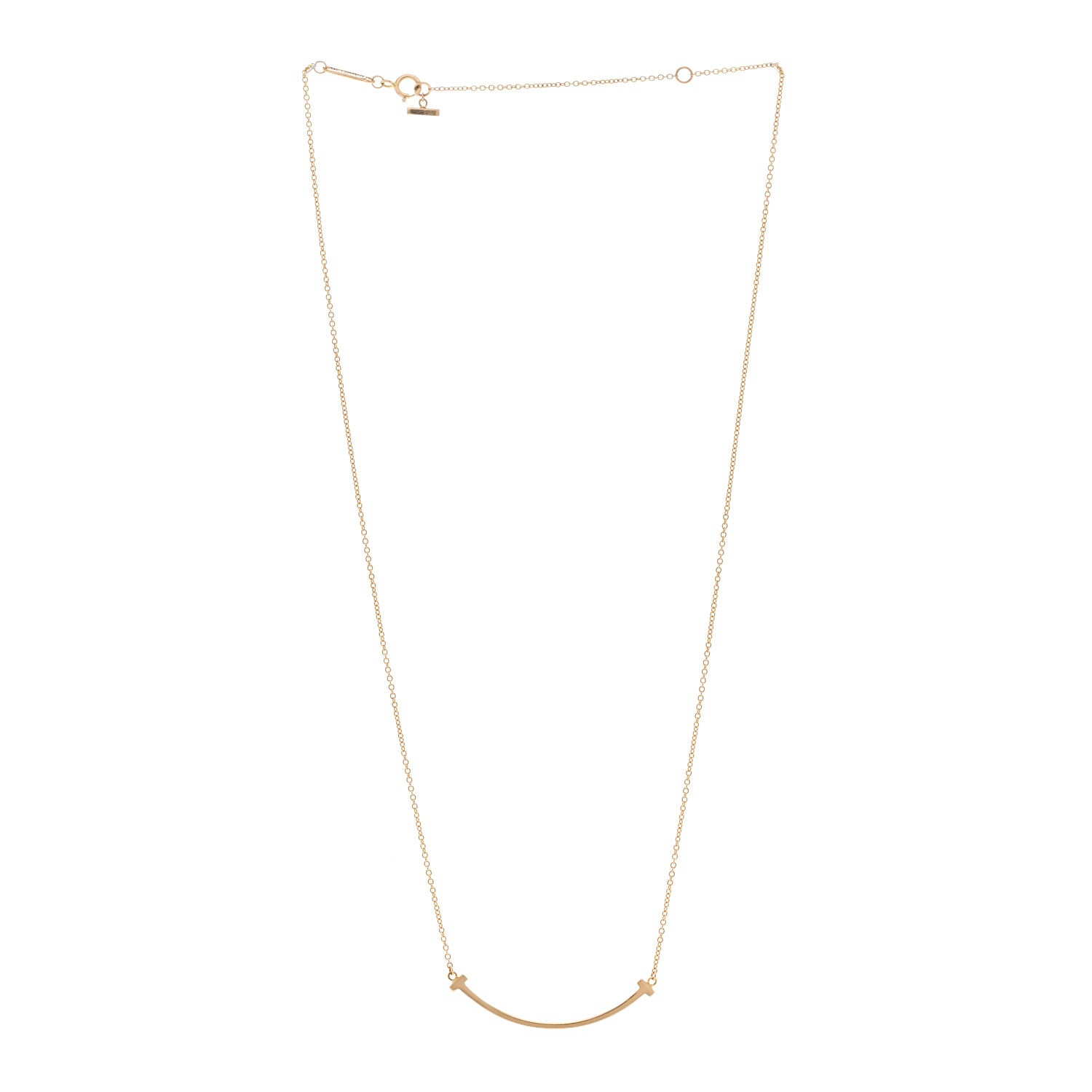 Tiffany 18K Rose Gold Small T Smile Pendant Necklace 3 of 4