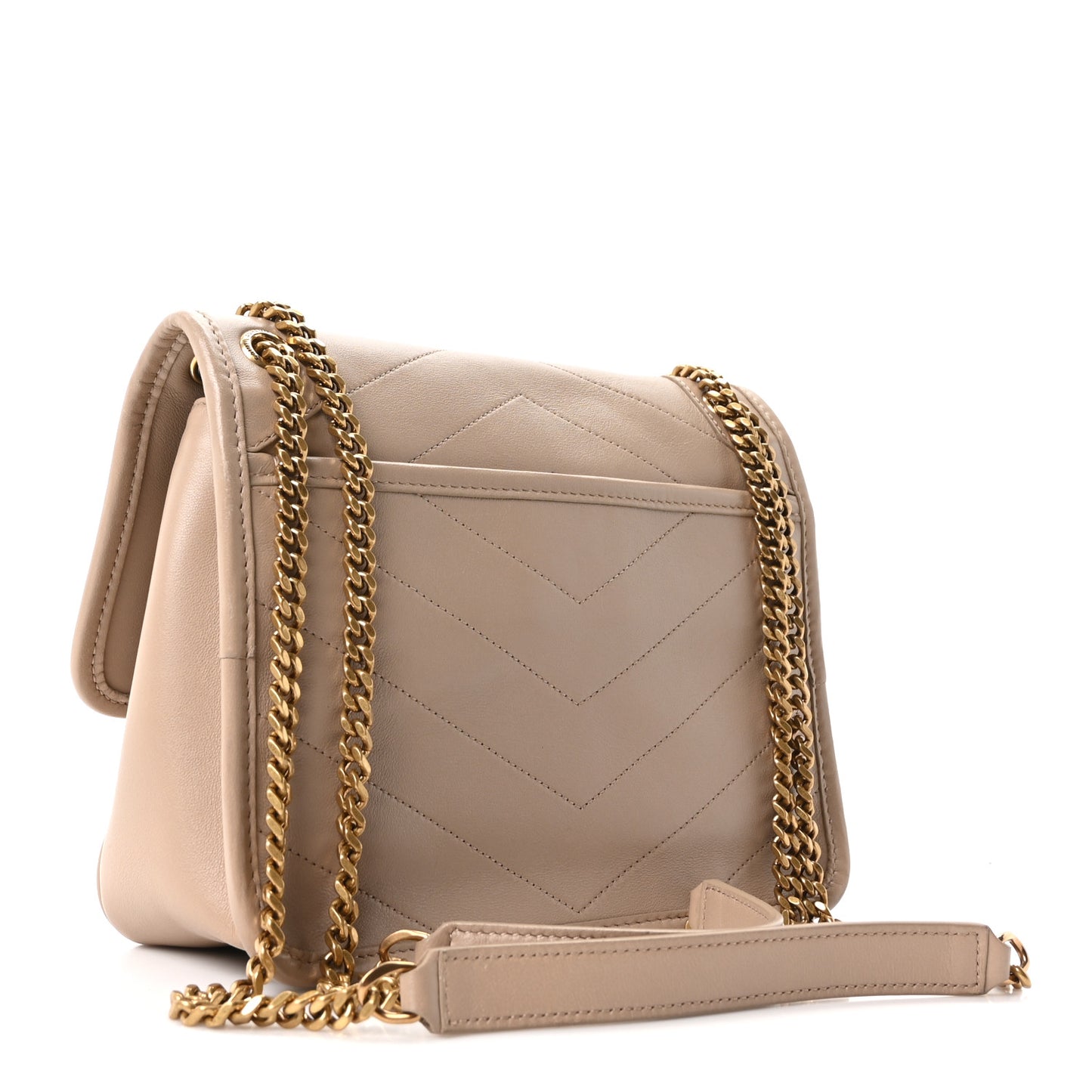 Lambskin Calfskin Matelasse Monogram Baby Niki Chain Satchel Dark Beige