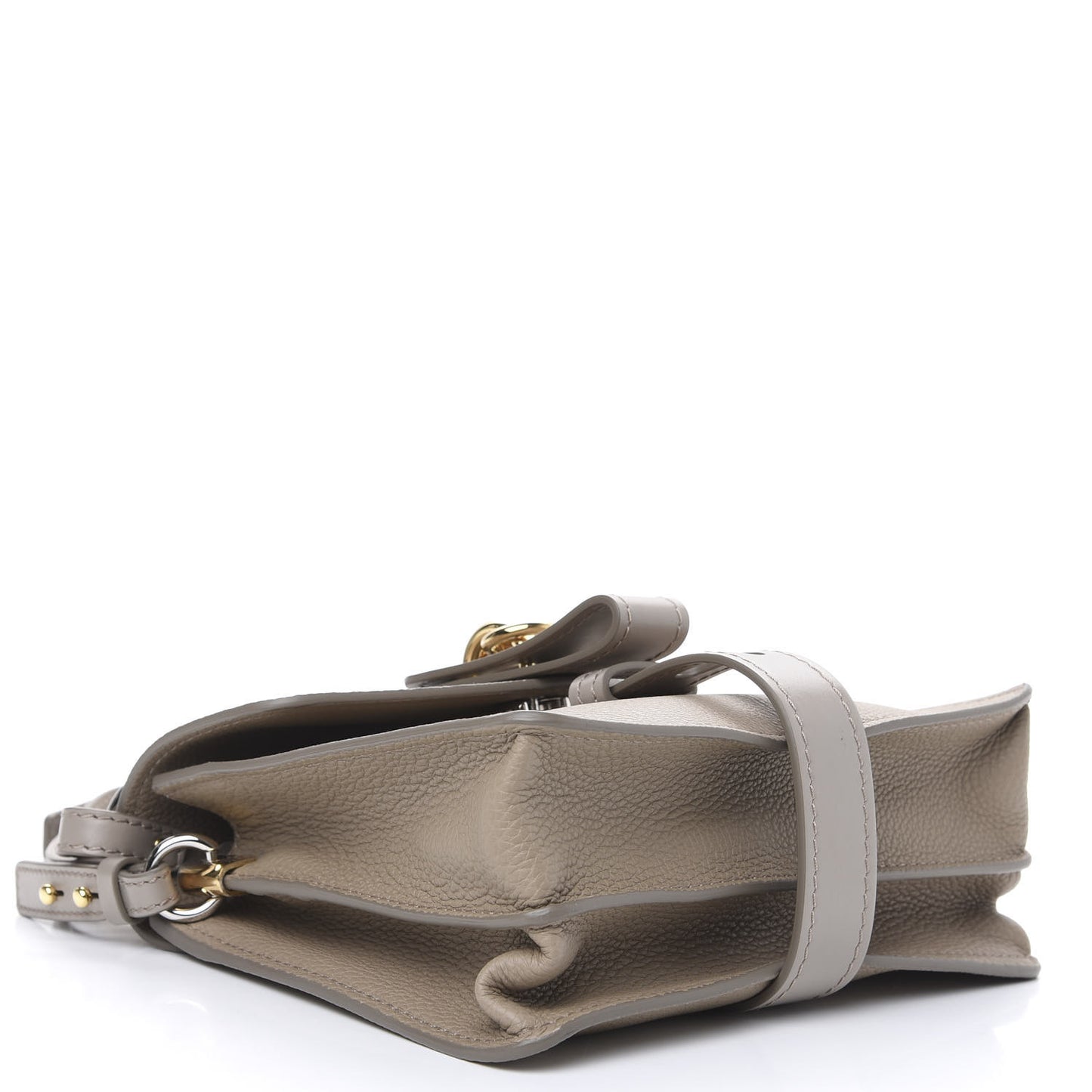Shiny Grained Calfskin Small Aby Day Shoulder Bag Motty Grey