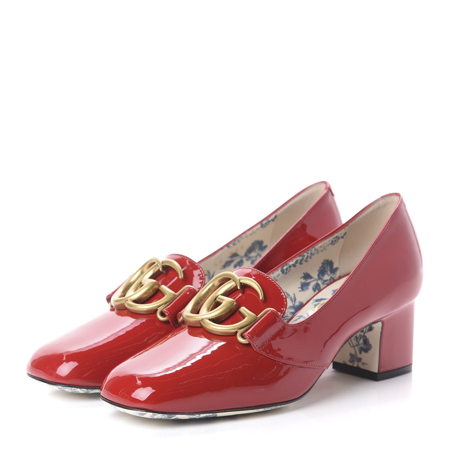 Vernice GG Victoire 55mm Loafer Pumps 36 Hibiscus Red