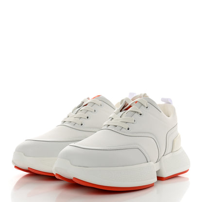 Hermes Mesh Calfskin Womens Giga Sneakers 39 White 3 of 10