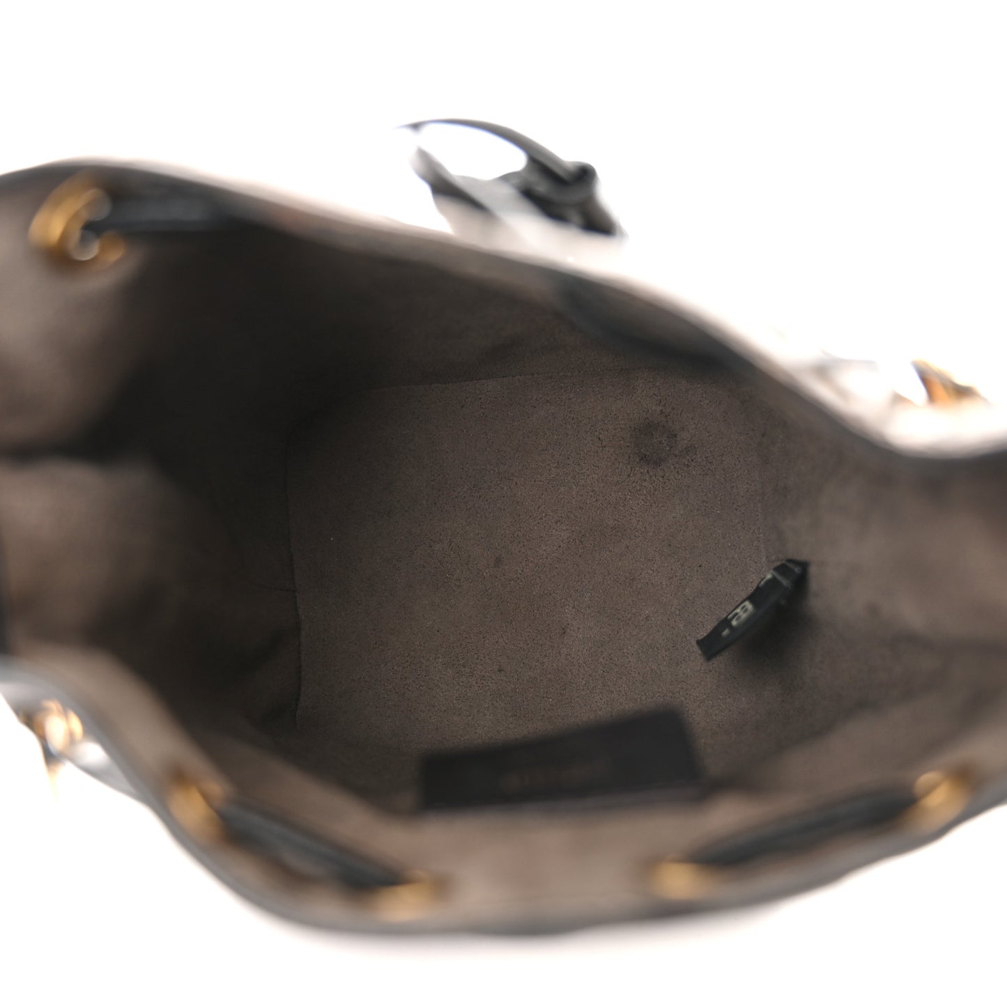 Vitello Liberty F is Fendi Bi-Color FF 1974 Embossed Mini Mon Tresor Bucket Bag Maya Black