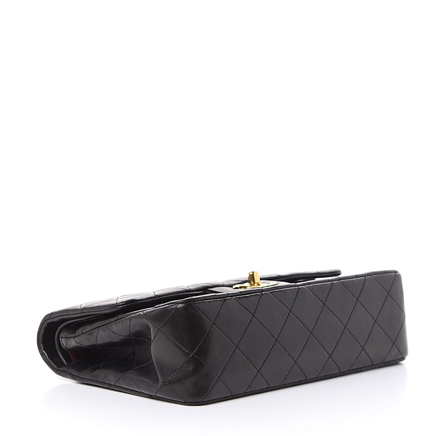 Lambskin Quilted Small Double Flap Black