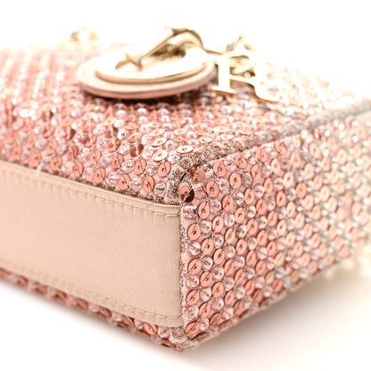 Christian Dior Satin Crystal Sequins Embroidered Micro Lady D-Joy Pink 10 of 10