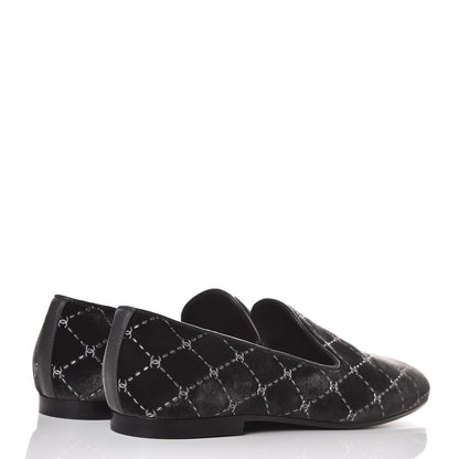 Chanel Velvet Moccasin Loafers 37 Grey 4 of 9