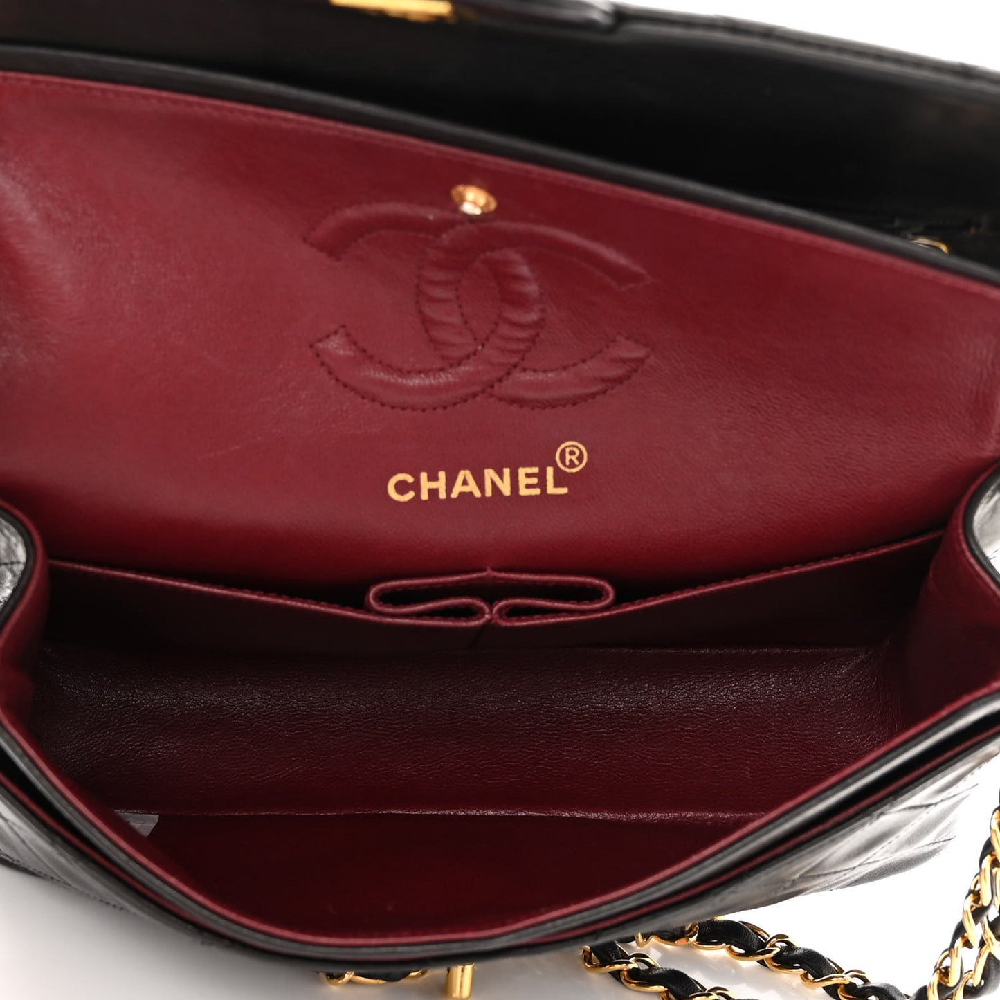 Lambskin Quilted Small Double Flap Black
