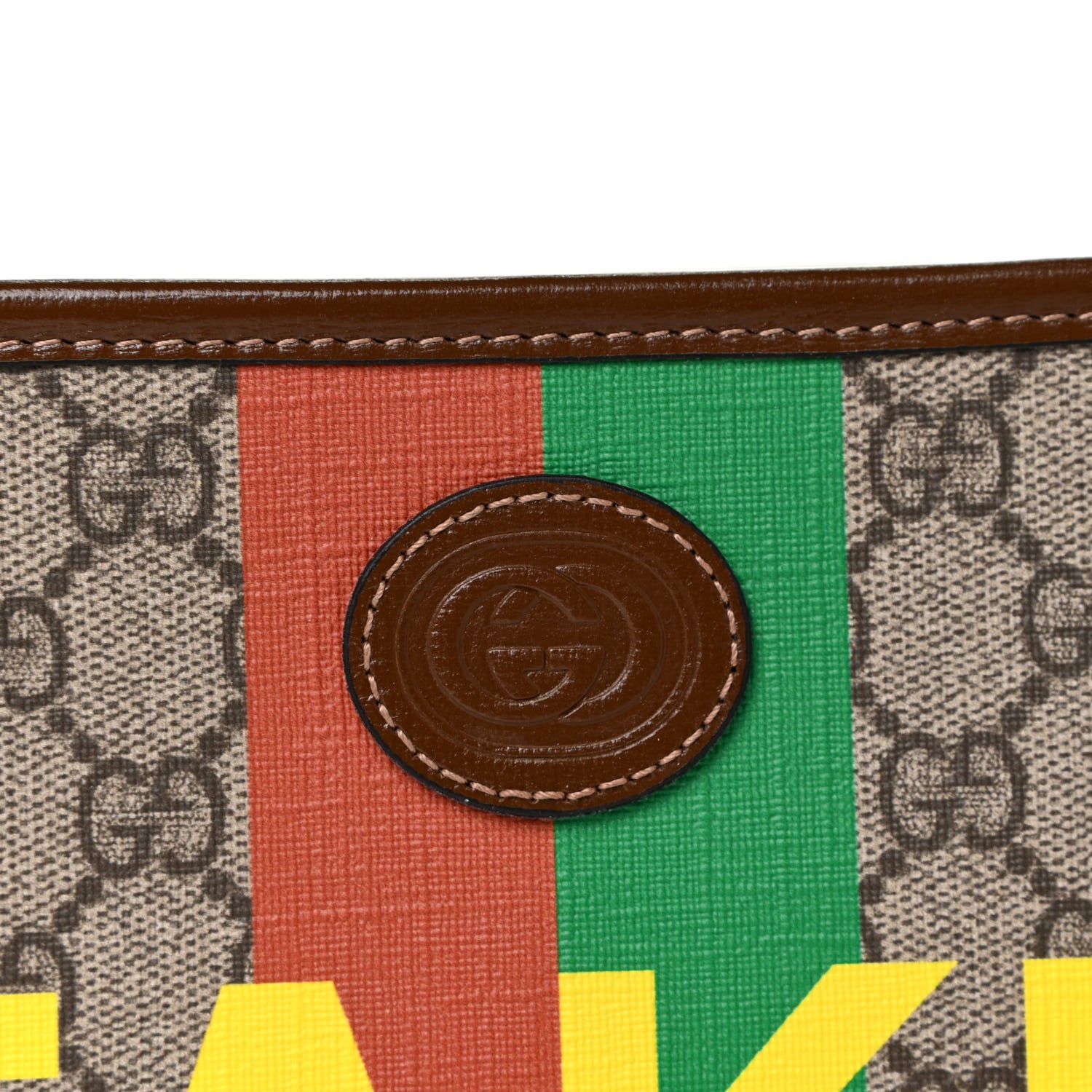 Gucci GG Supreme Monogram Azalea Calfskin Fake/Not Retro Interlocking G Cosmetic Case Beige Ebony Brown Sugar 9 of 10