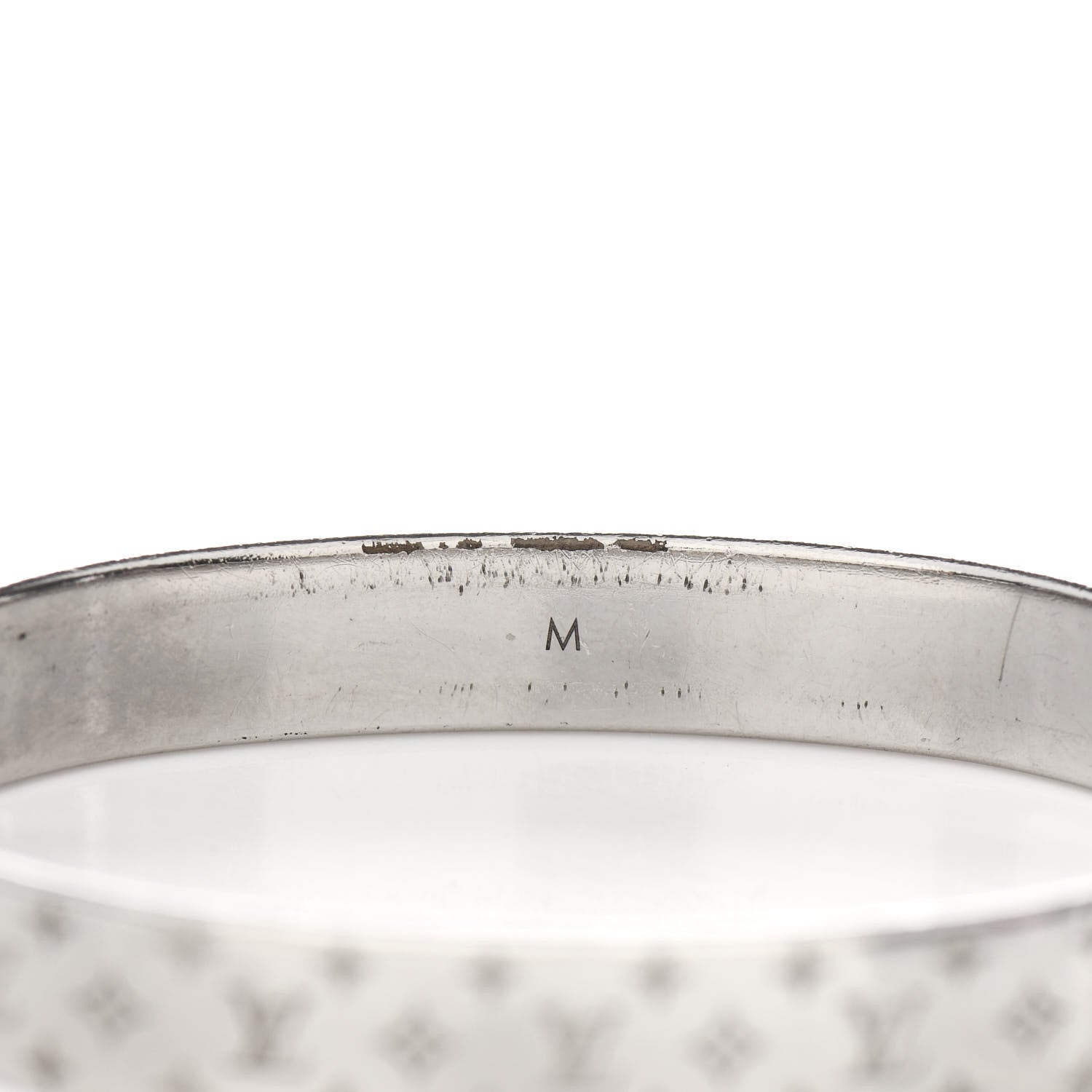 Louis Vuitton Brass Palladium Plated Nanogram Cuff M Silver 6 of 6