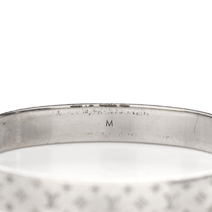 Louis Vuitton Brass Palladium Plated Nanogram Cuff M Silver 6 of 6