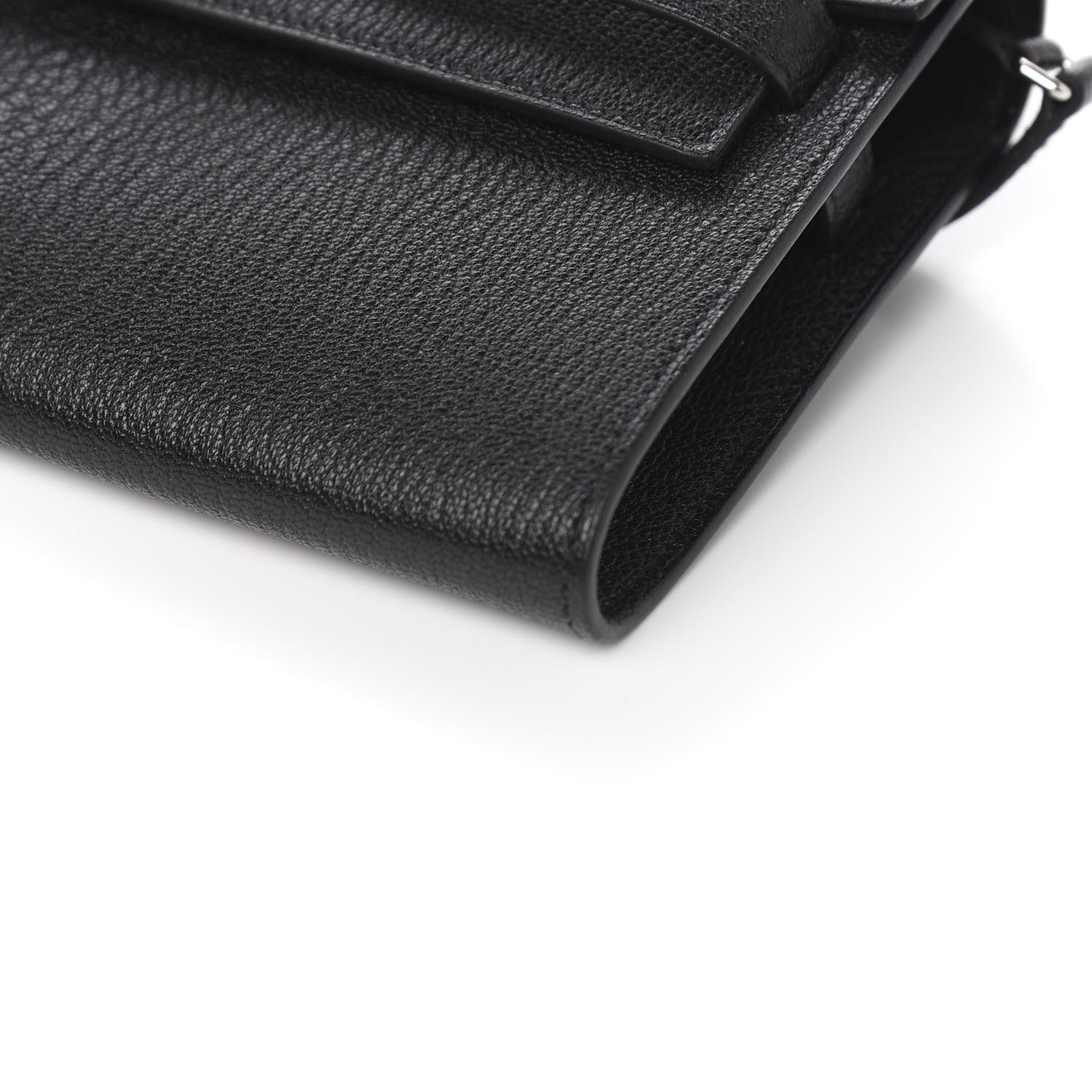 Hermes Chevre Mysore Kelly Wallet To Go Black 7 of 9