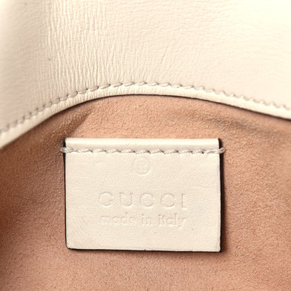Gucci Calfskin Matelasse Super Mini GG Marmont Shoulder Bag White 6 of 9