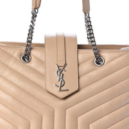 Saint Laurent Calfskin Y Quilted Monogram Large Loulou Shopper Nude Powder 12 of 12