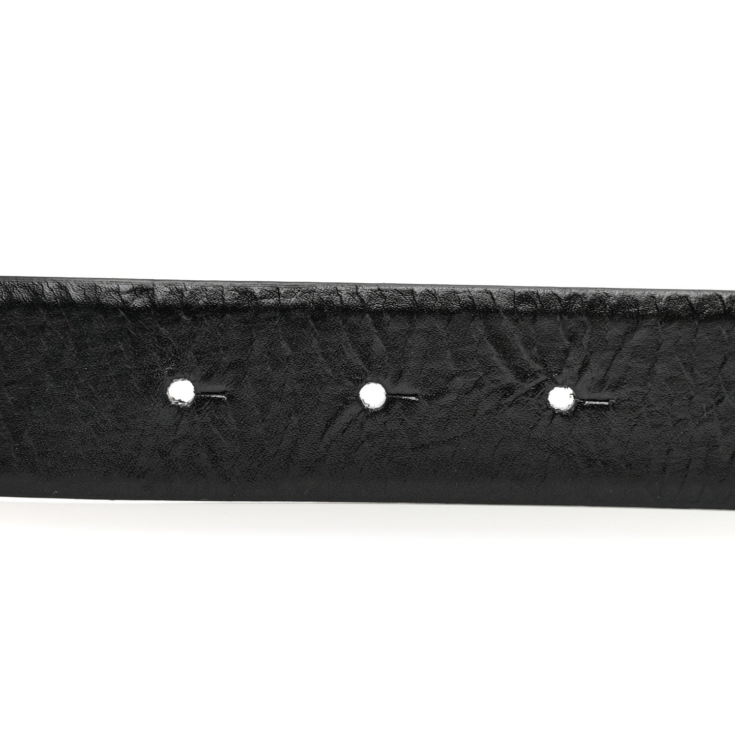 Crumpled Calfskin Lambskin Pearl CC Belt 80 32 Black