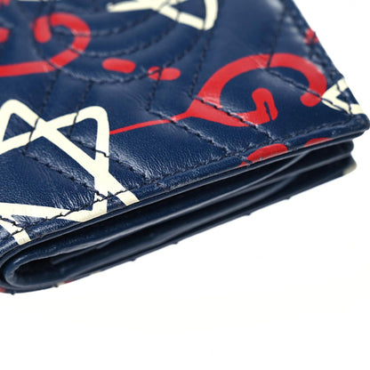 Gucci Calfskin Matelasse GucciGhost GG Marmont Card Case Blue Agata Hibiscus Red 17 of 19