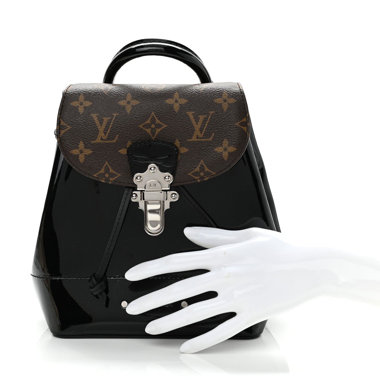 Louis Vuitton Patent Monogram Hot Springs Backpack Black 2 of 10
