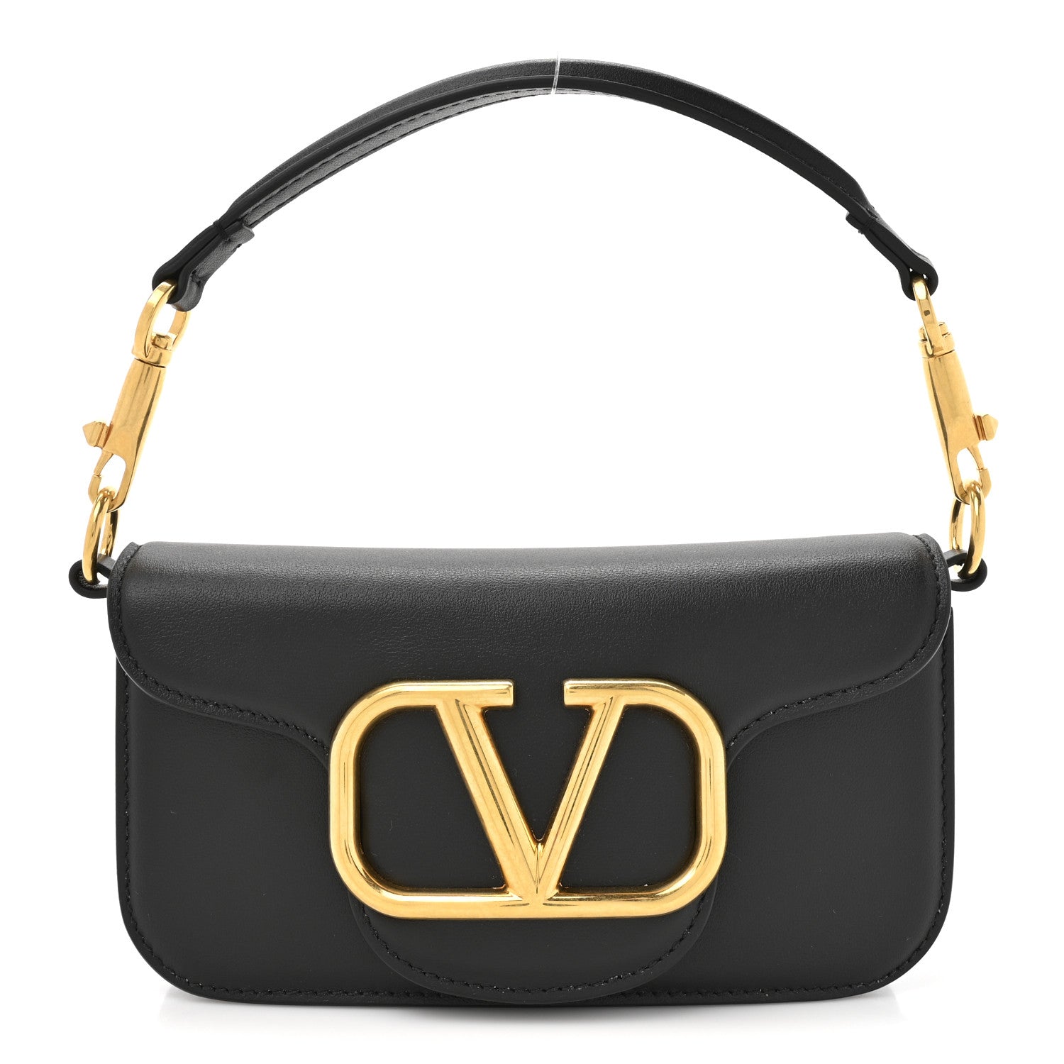 Valentino Garavani Calfskin Vlogo Small Loco Shoulder Bag Black 1 of 10
