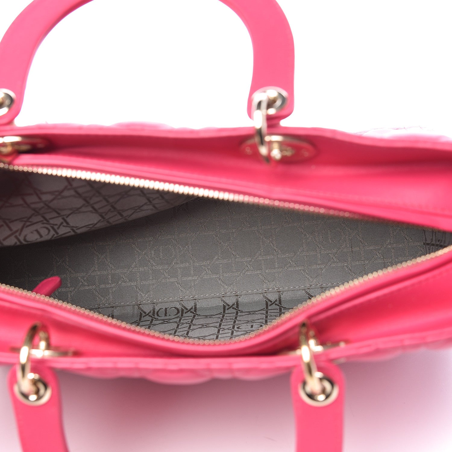 Christian Dior Lambskin Cannage Large Lady Dior Fuchsia 5 of 12