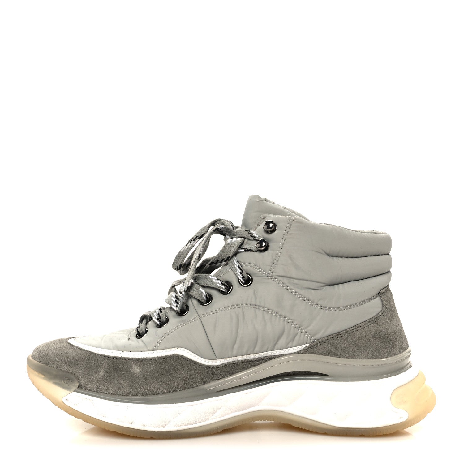 Chanel Fabric Suede Womens CC Sneakers 39 Grey 1 of 11