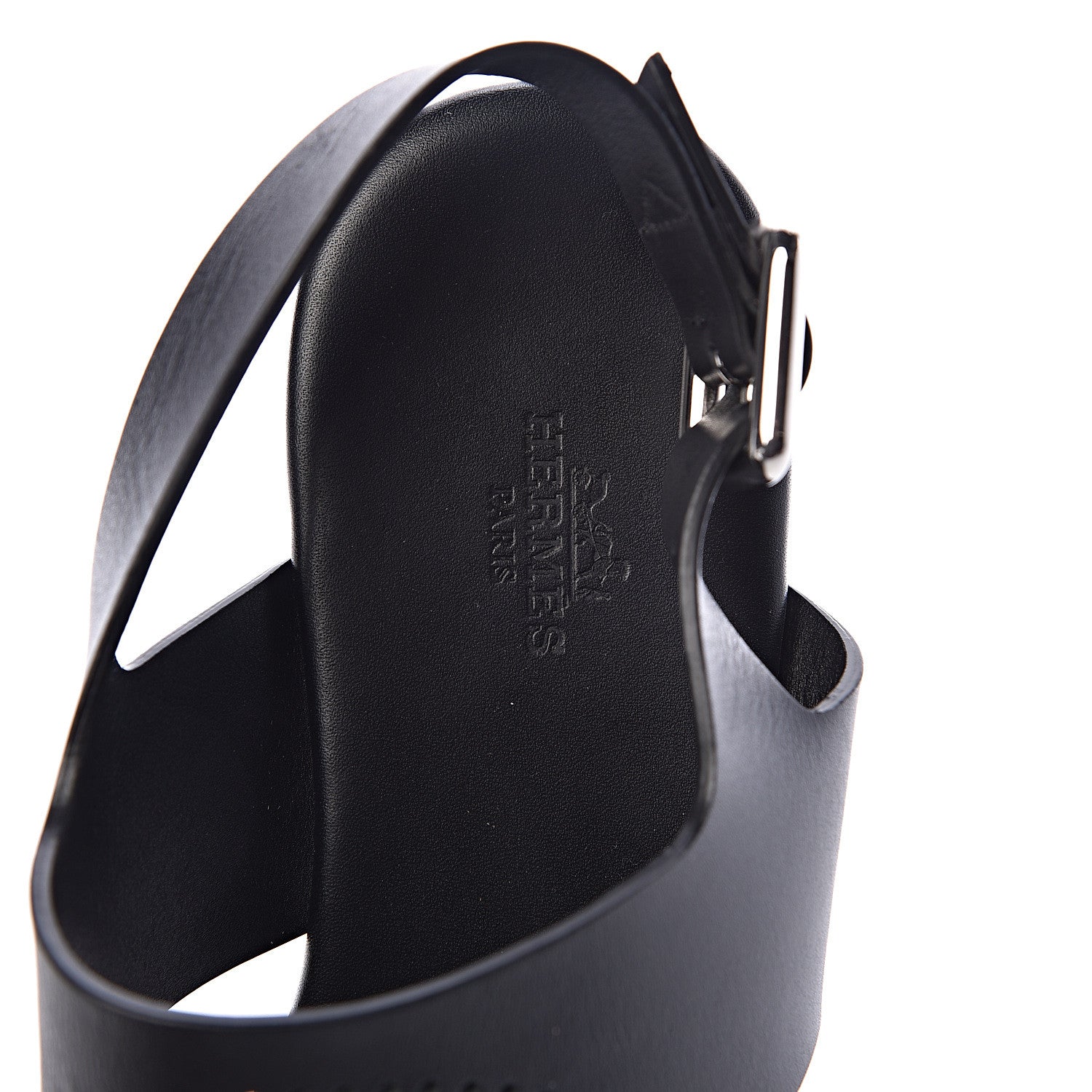 Hermes Calfskin Kola Sandals 38 Black 7 of 7