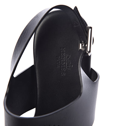Hermes Calfskin Kola Sandals 38 Black 7 of 7