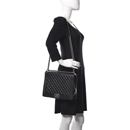 Chanel Lambskin Quilted Large Boy Flap Black 2 of 12