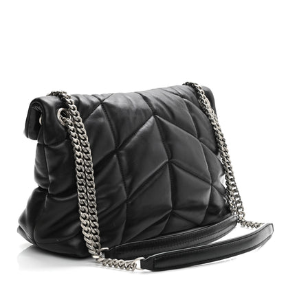 Saint Laurent Lambskin Quilted Small Loulou Puffer Monogram Chain Satchel Black 3 of 11