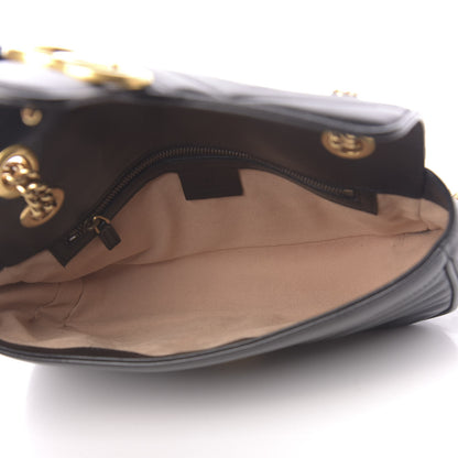 Gucci Calfskin Matelasse Small GG Marmont Shoulder Bag Black 5 of 10