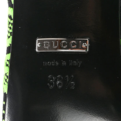 Gucci Technical Jersey Knit GG Monogram Square G 75mm Ankle Boots 36.5 Black Neon Green 6 of 7
