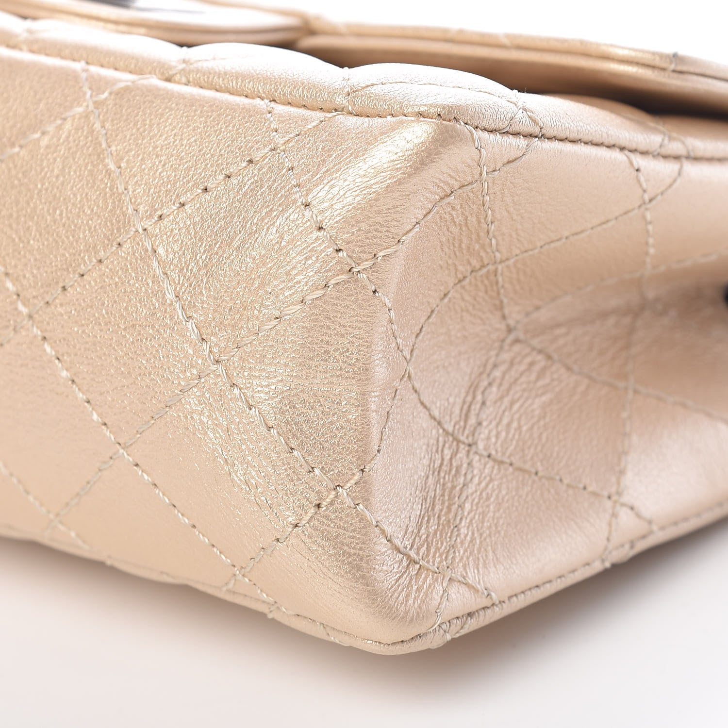 Chanel Metallic Sheepskin Quilted 2.55 Reissue Mini Flap Beige 10 of 11