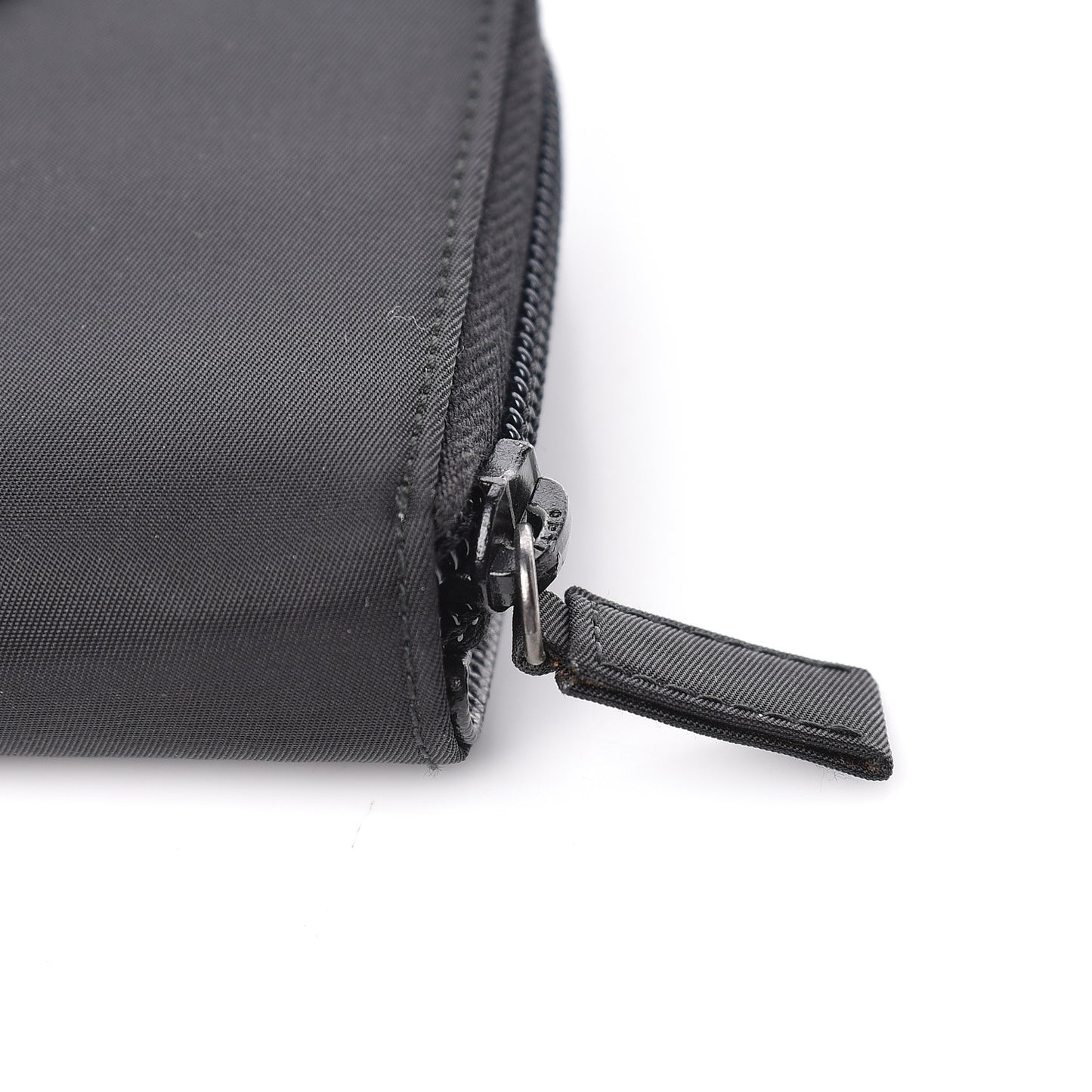 Tessuto Nylon Compact Zip Around Wallet Black