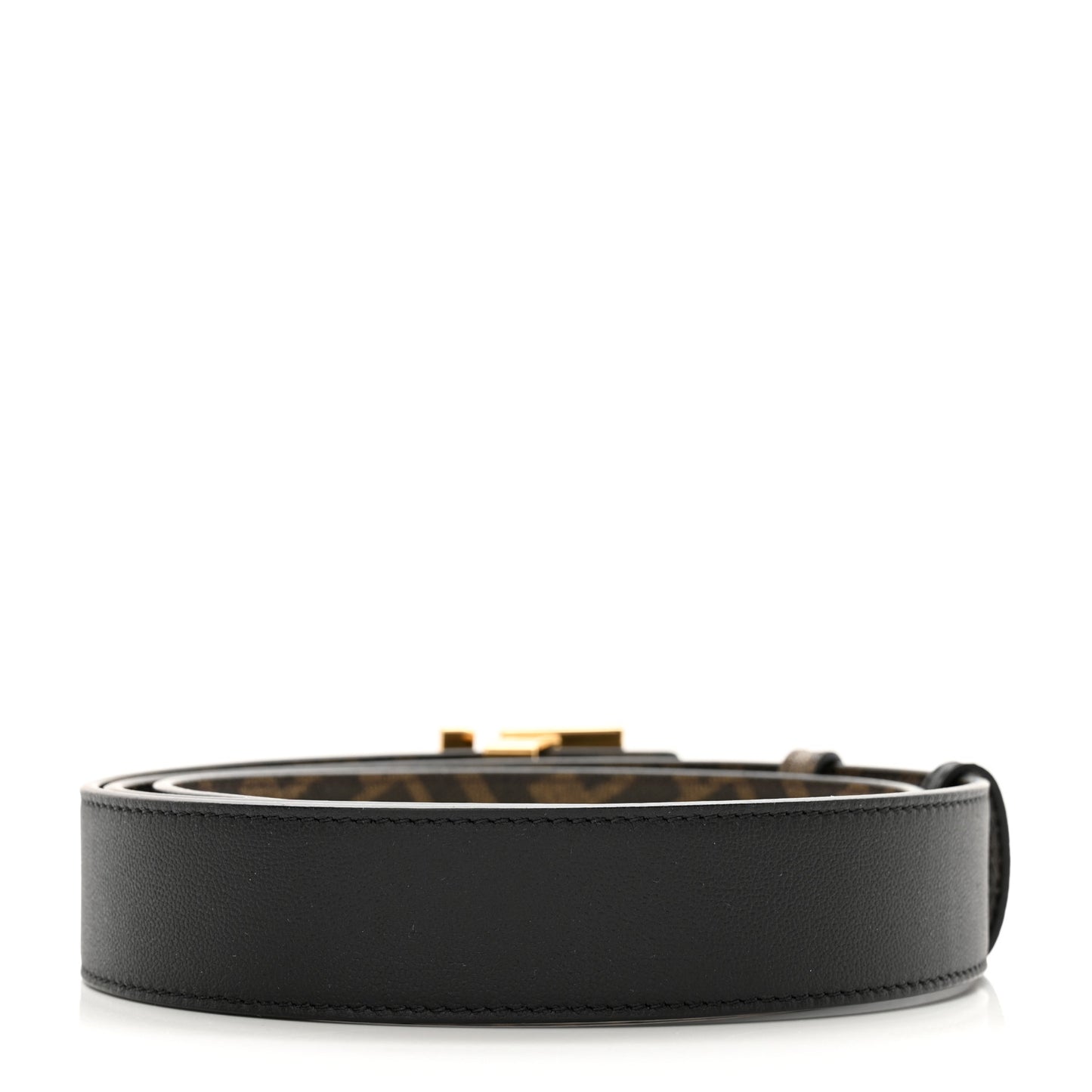 Cuoio Romano Glazed Fabric FF 1974 Reversible Belt 95 38 Black Tobacco