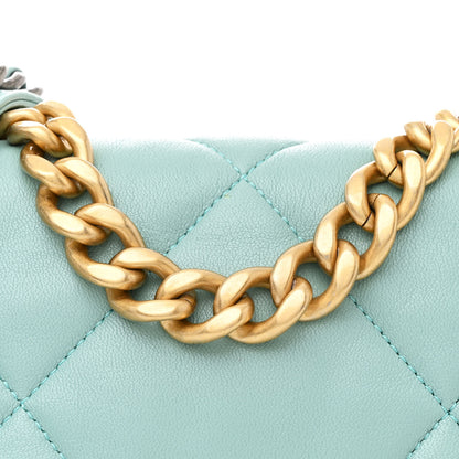 Chanel Shiny Lambskin Quilted Medium Chanel 19 Flap Neon Blue 8 of 10