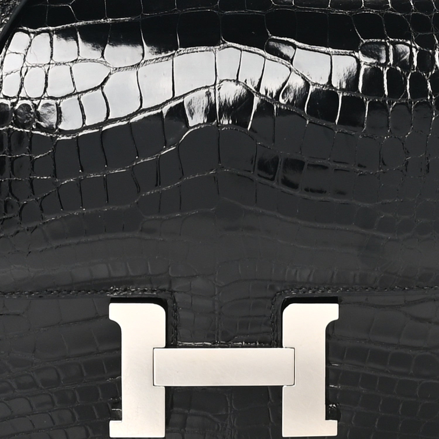 Hermes Shiny Alligator Constance 18 Black 8 of 10