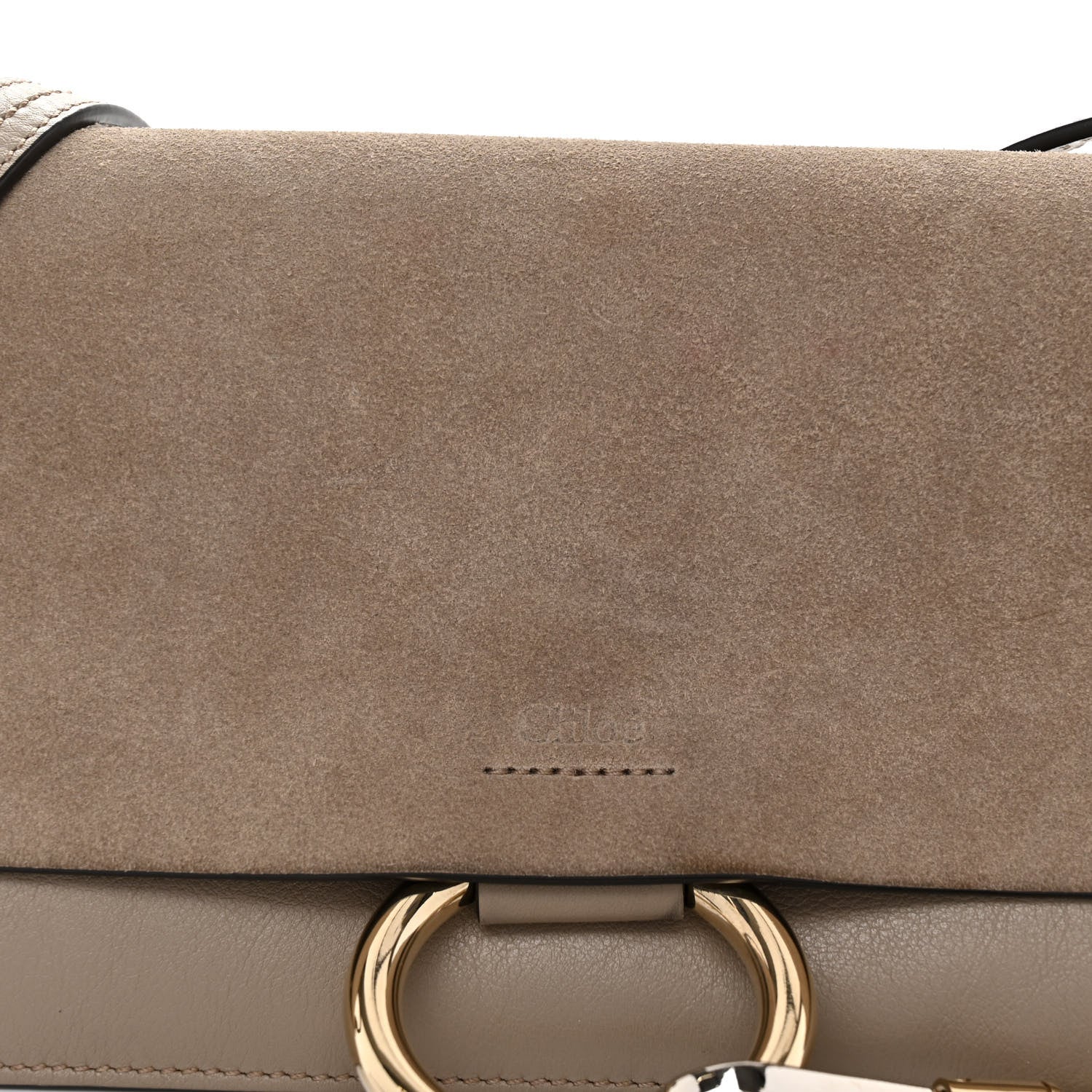 Chloe Suede Calfskin Small Faye Shoulder Bag Motty Grey 7 of 10