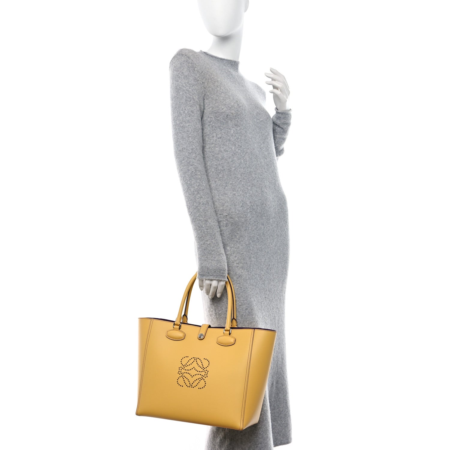 Loewe Smooth Calfskin Perforated Leo Bag Yellow 2 of 14